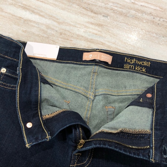 7 For All ManKind High Waist Slim Kick - Sz 31 - Picture 8 of 12